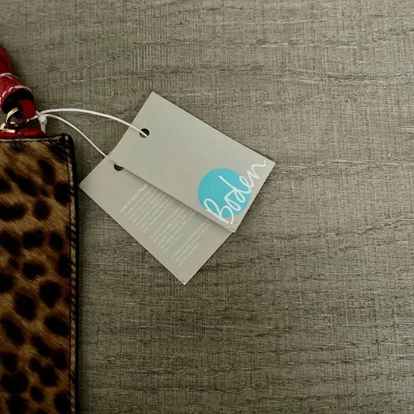 Boden Keepsake Leather Leopard Print Pouch, Tan Leopard - Picture 5 of 5